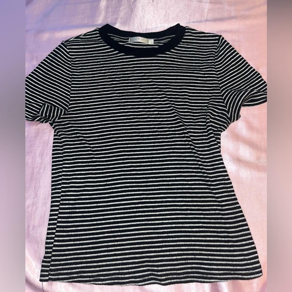 Striped Black and White Women's Top